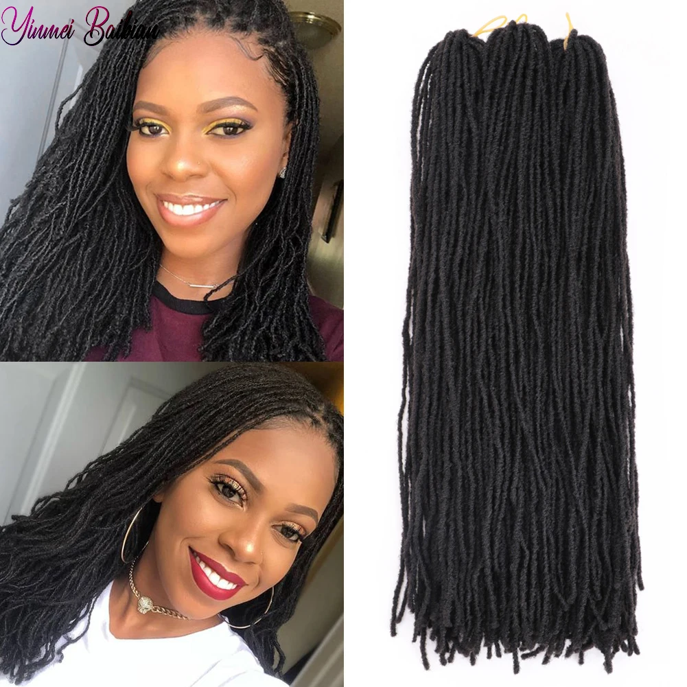 

18Inch Soft Faux Locs Crochet Hair Pre Looped Sister Locs Crochet Braids Goddess Locs Dreadlocs Synthetic Hair For Black Women