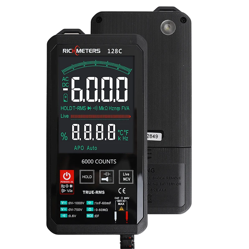 RM118C igital Multimeter Touch Sensitive Resistance Tester Professional NCV Capacitance Pocket Type Intelligent Scanning Tools