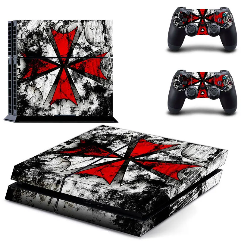 Biohazard Umbrella PS4 Sticker Play station 4 Skin PS 4 Sticker Decal Cover For PlayStation 4 PS4 Console & Controller Skins