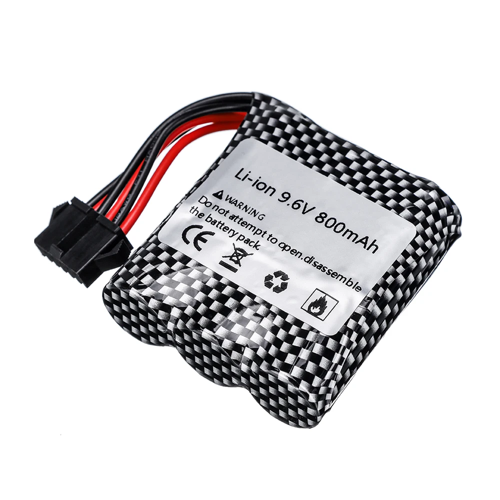 แบตเตอรี่ Li-Ion 9.6V สำหรับ9115 9116 S911 S912 RC รถบรรทุกอะไหล่อัพเกรด800Mah 9.6V ชาร์จใหม่ได้แบตเตอรี่สำหรับของเล่นรถ6P-SM ปลั๊ก