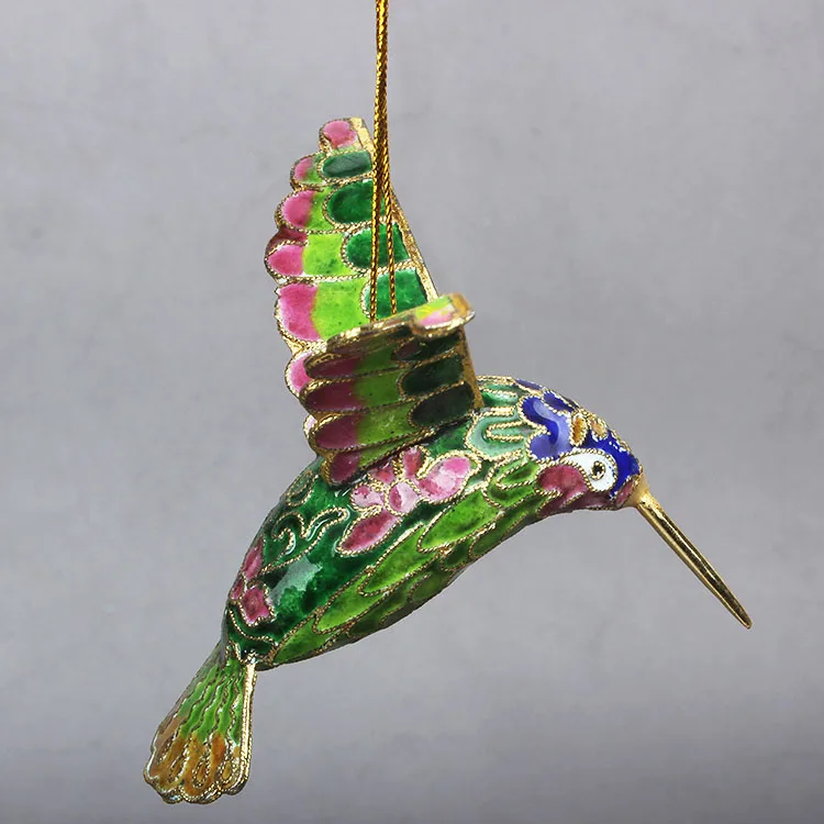 Handcrafts Chinese Cloisonne Enamel Filigree Bird Pendant Ornaments Animal Small Decorative Item Hanging Decoration Gifts