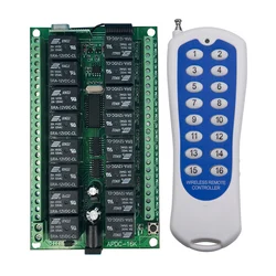 DC 12V 24V 16 Channels 16CH RF Wireless Remote Control Switch Remote Control System receiver transmitter 16CH Relay 315/433 MHz