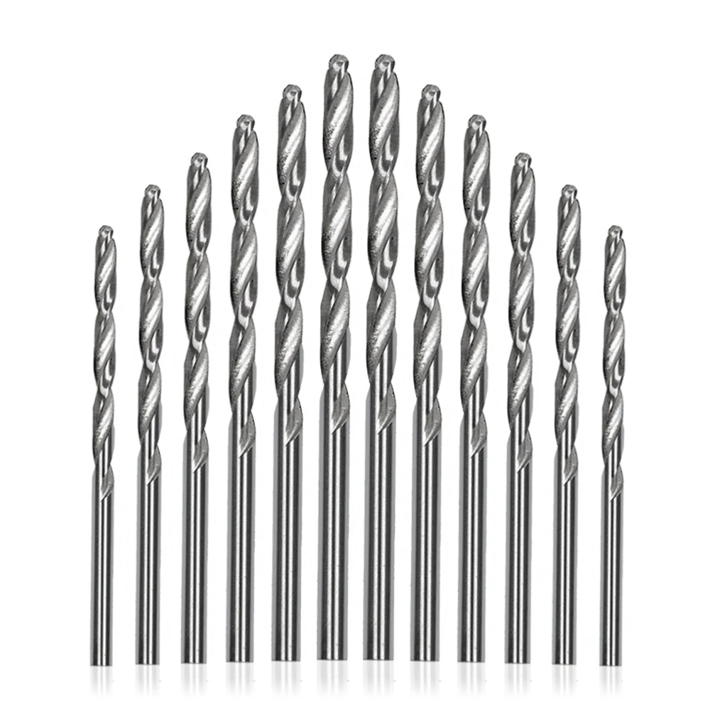 Juego de brocas helicoidales recubiertas de titanio, herramienta de carpintería con cambio de vástago redondo, acero de alta velocidad HSS, 10 piezas/25 piezas, 0,5-3mm