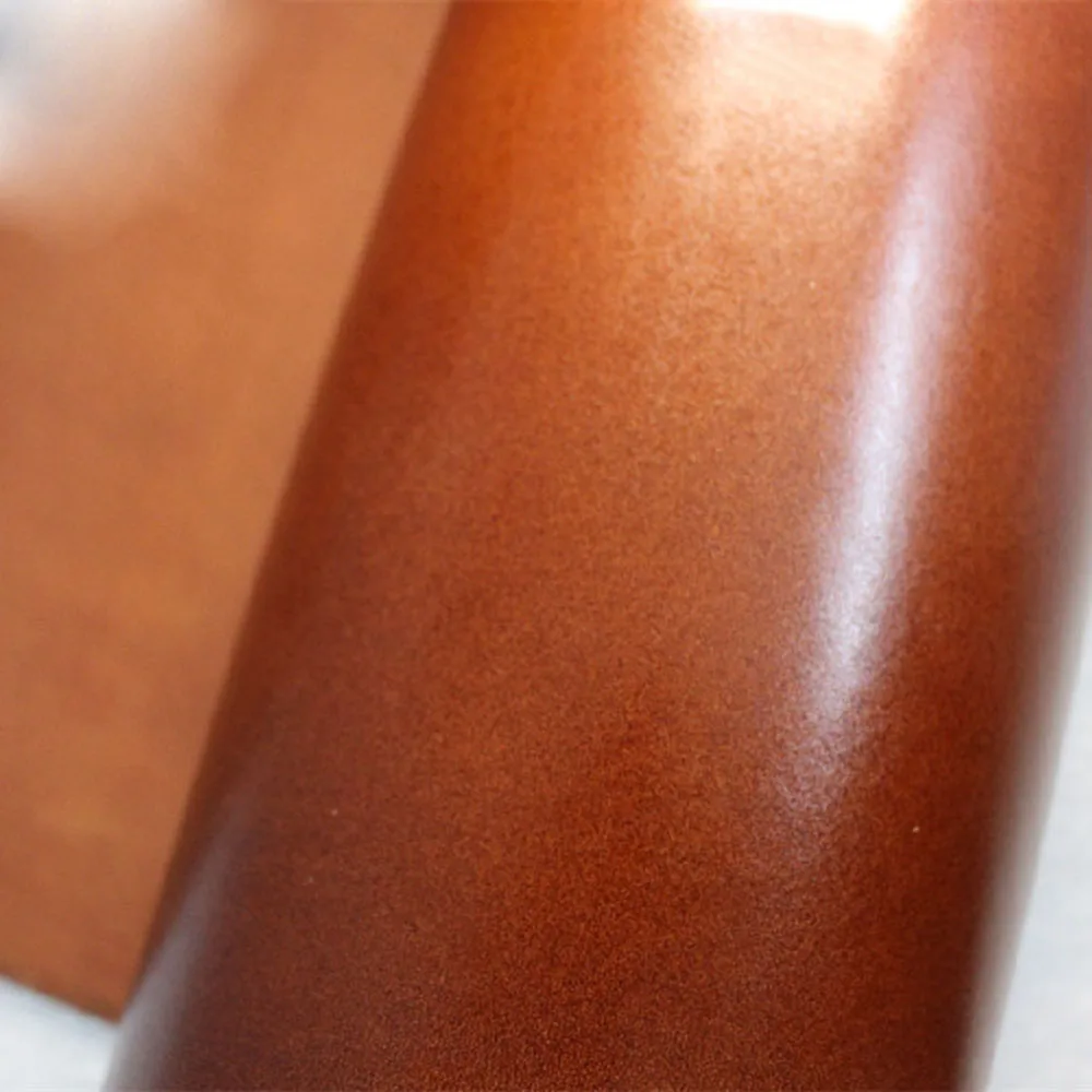 Baver Color Full Grain Cowhide Genuine  Vegetable Tanned Leather Craft Material Glossy Surface Umber Color