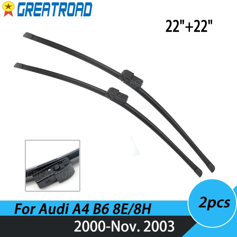 Wiper Front Wiper Blades For Audi A4 B6 8E/8H Oct. 2000-Nov. 2003 2001 2002 Windshield Windscreen Front Window 22