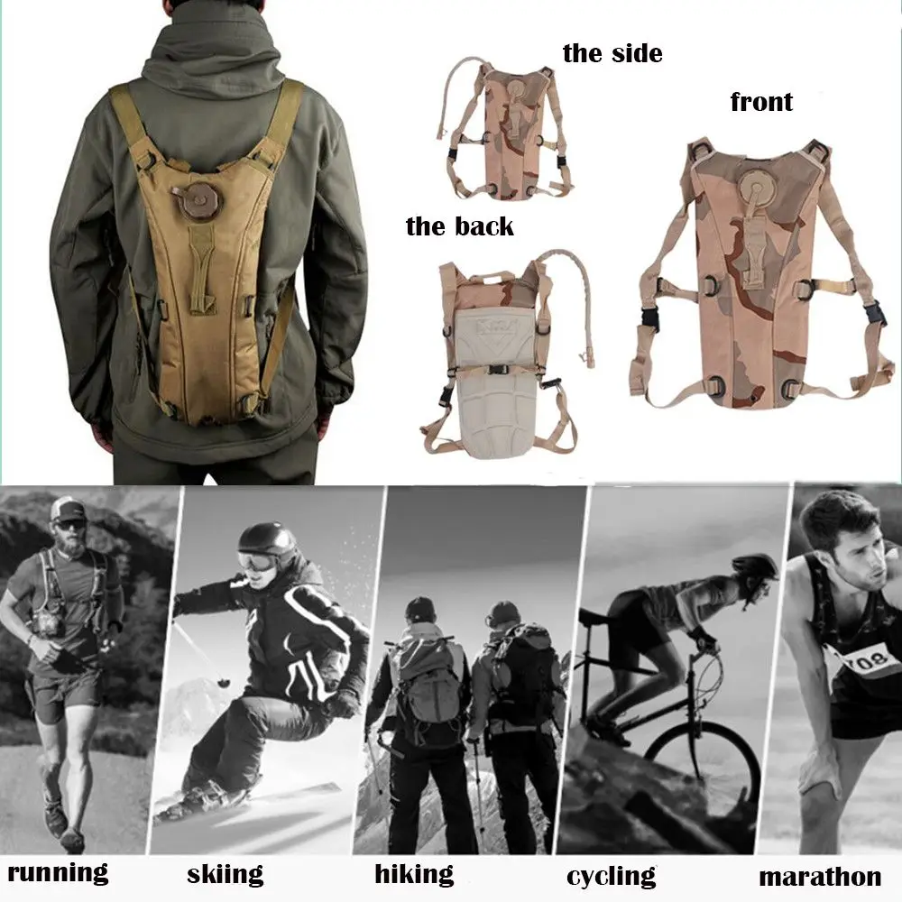 3L Tactical Hydration Backpack Military Water Bladder Bag Outdoor Running Cycling Camping Rucksack for Women Men Drinking System