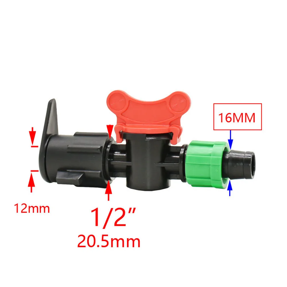 15pc 16mm Drip Tape Tap Connectors Valve With Locked 1/2