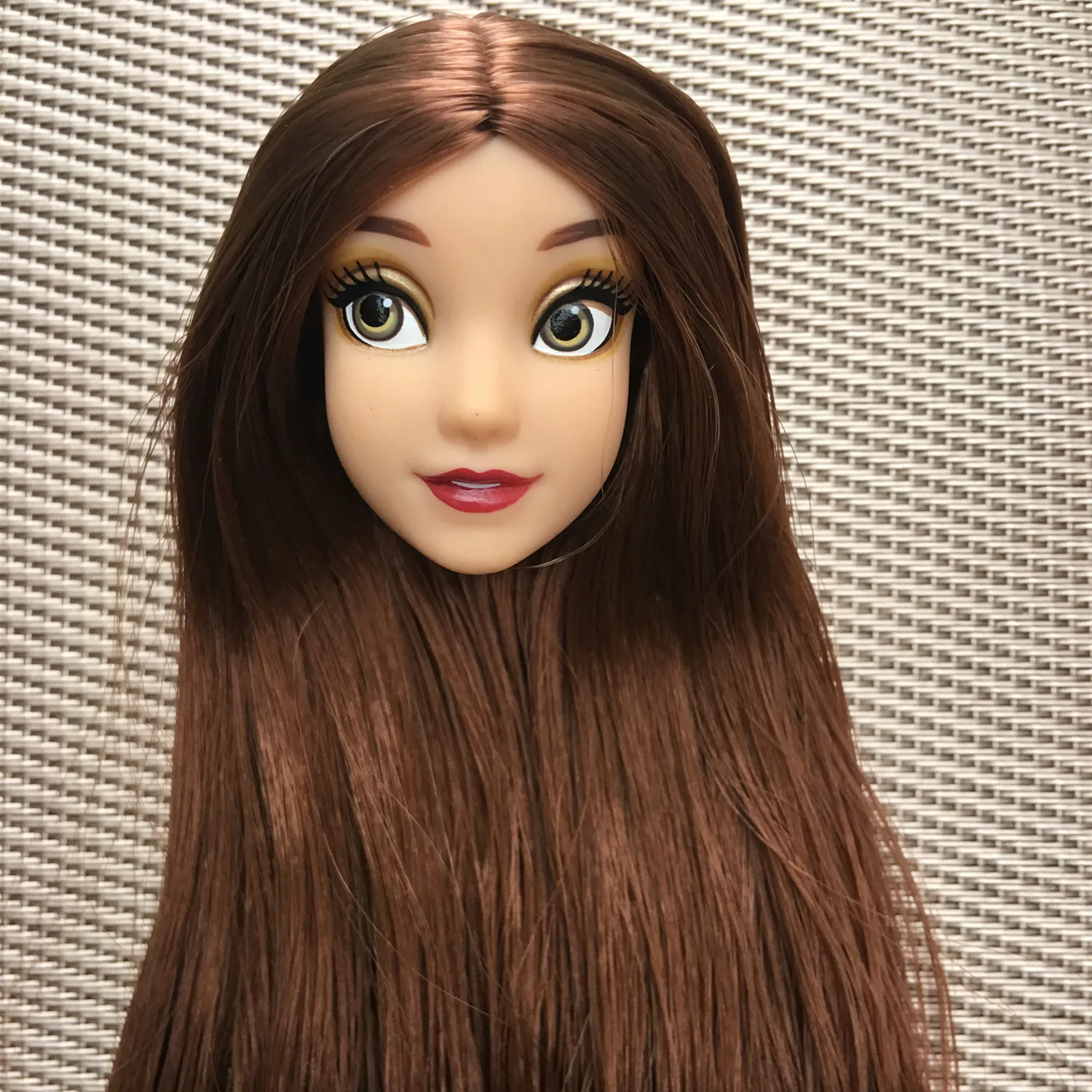 Lovely Princess Bald Head DIY Planting Long Soft Hair Doll Head Belle Snow white Baby Girl Favorite Princess Doll Part