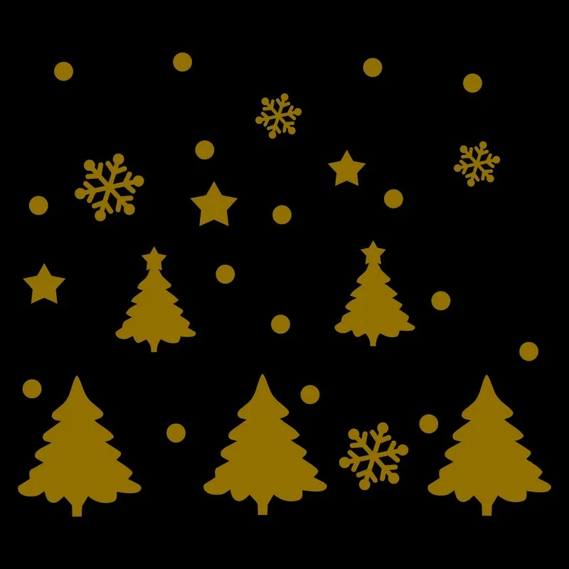 Glow in Dark Christmas Tree Happy New Year Luminous Snowflake Decorations Shop Window Glass Home DIY TV Background Wall Stickers
