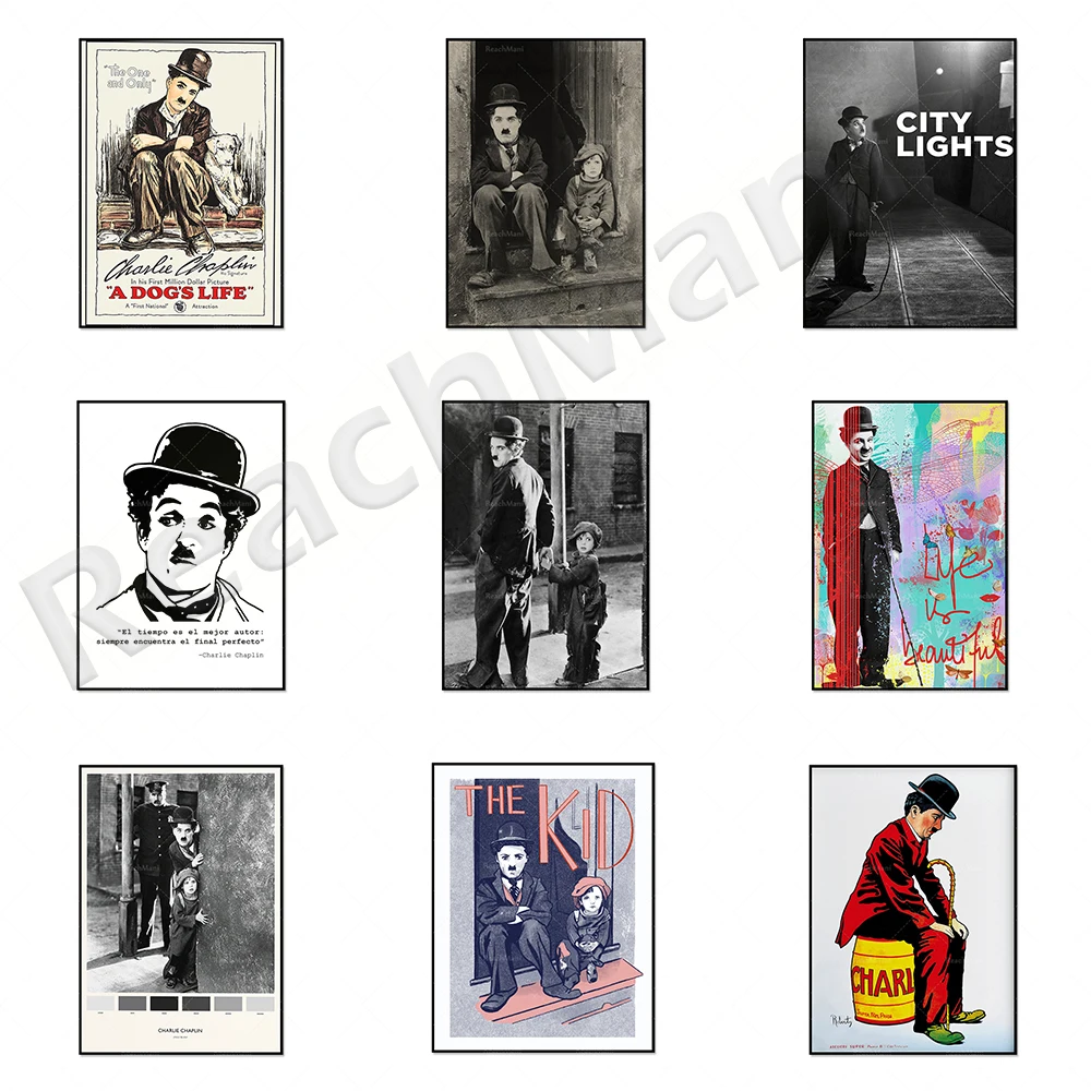 

Vintage Charlie Chaplin Prints, Kids, Charlie Chaplin Picture Art, Wall Art Canvas Poster Home Decor