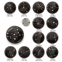 Creative 12 Constellation Badge Star Zodiac Sign Horoscope Leo Libra Virgo Glass Brooch Personality Lapel Backpack Pins Jewelry