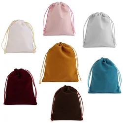 25pcs 5x7/7x9/8x10cmShort Velvet Drawstring Bags Velvet Christmas Party Wedding Candy Jewelry Gift Packaging Pouches Wholesale