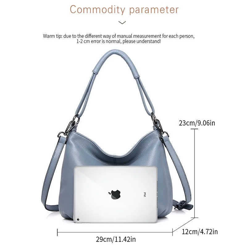 Luxury Women Leather Handbag Simple Casual Lady Totes Genuine Leather Shoulder Bags Female  Brand Designer Crossbody Bag