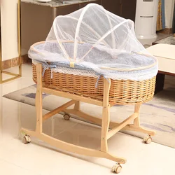 0-20 months Baby cradle bed rattan sleeping basket portable car hand basket newborn baby rattan bed small shaker