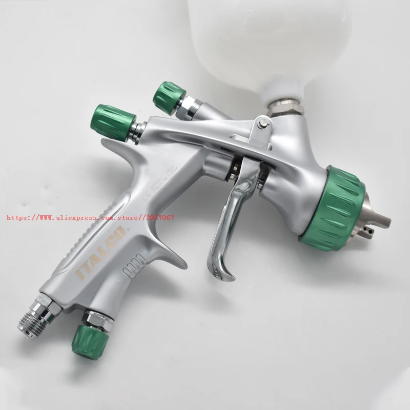Imagem -05 - Pistola de Pulverização para Repintura de Superfícies Automotivas Pulverizador de Alimentação por Gravidade Itália Shine Paint Spray Gun Cor Verde 13 mm Hvlp de Alta Qualidade