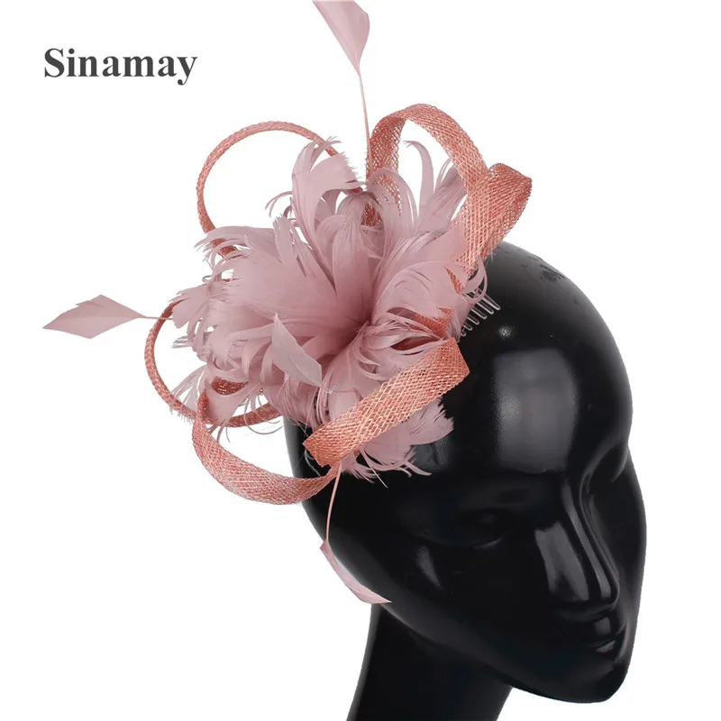 

Bride Sinamay Mesh Fascinator Hair Clip Elegant Weddiing Women Show Hair Accessories Fashion Party Race Headwear Headbands