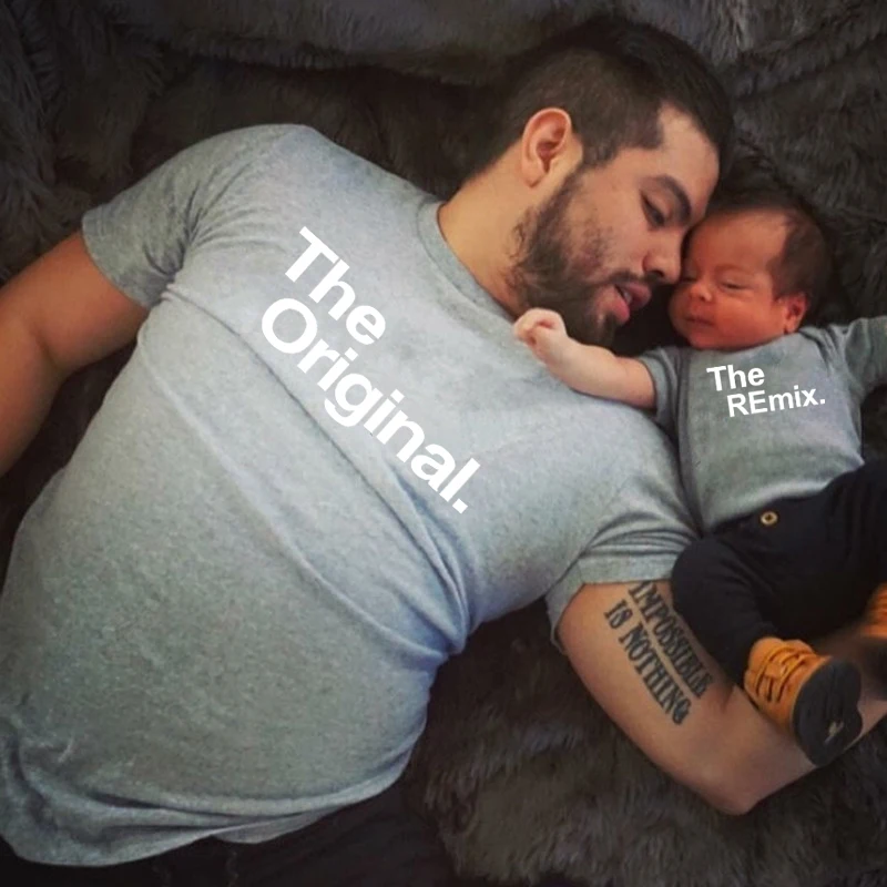 The Original Remix Family Matching Outfits Daddy Mom Kids T-shirt Baby Bodysuit Family Look Father Son Clothes Father\'s Day Gift