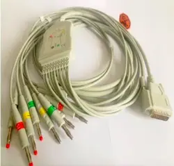 Compatible For Nihon Kohden ECG-1250,ECG-1350 ECG EKG Cable with leadwires  R10 leads Medical ECG Cable 4.0 Banana End AHA,TPU