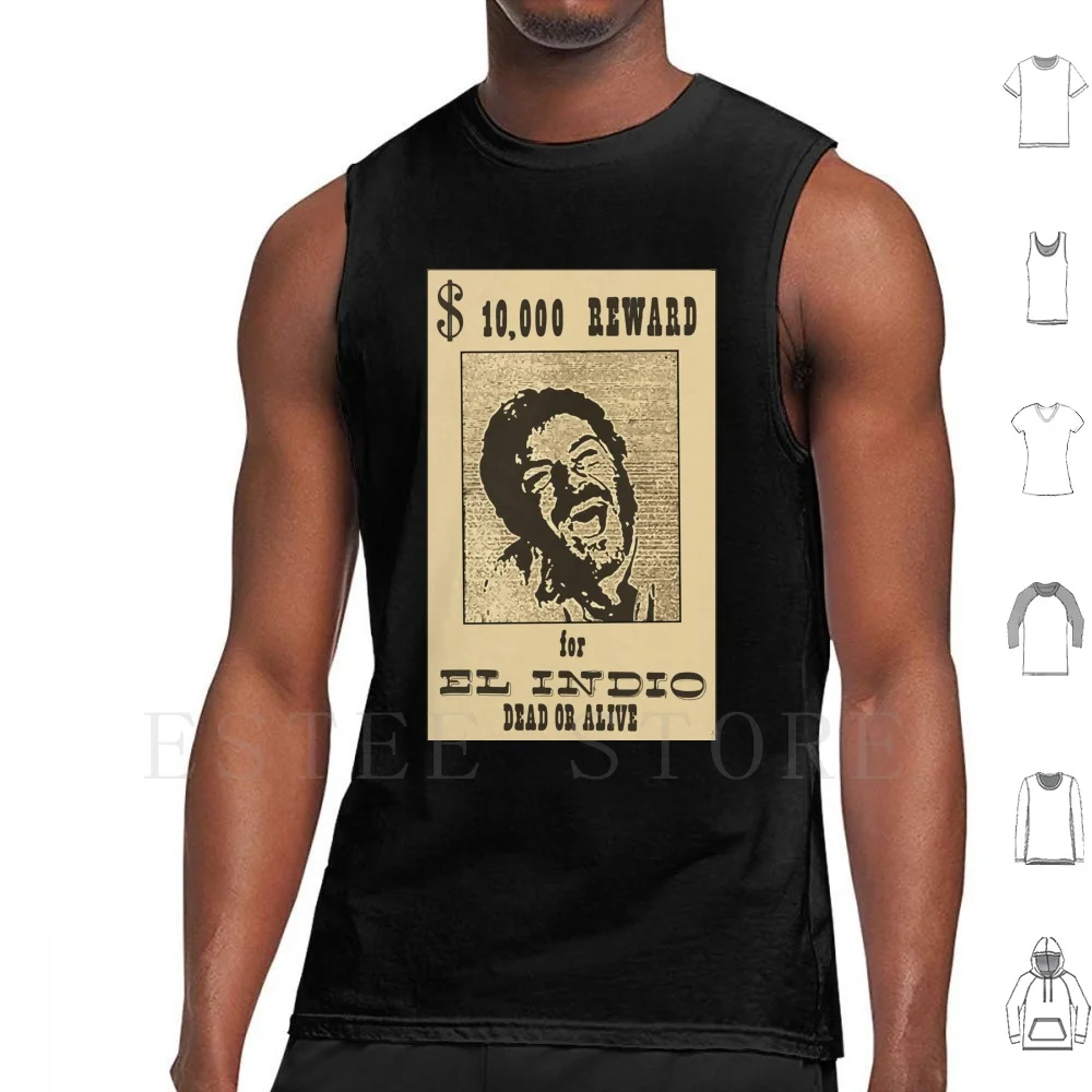 Camisetas sin mangas El Indio, chaleco de algodón, película Indio, buena, fea, recompensa, Clint Eli Estwood War Dead Alive Gunner, Vector de vaquero