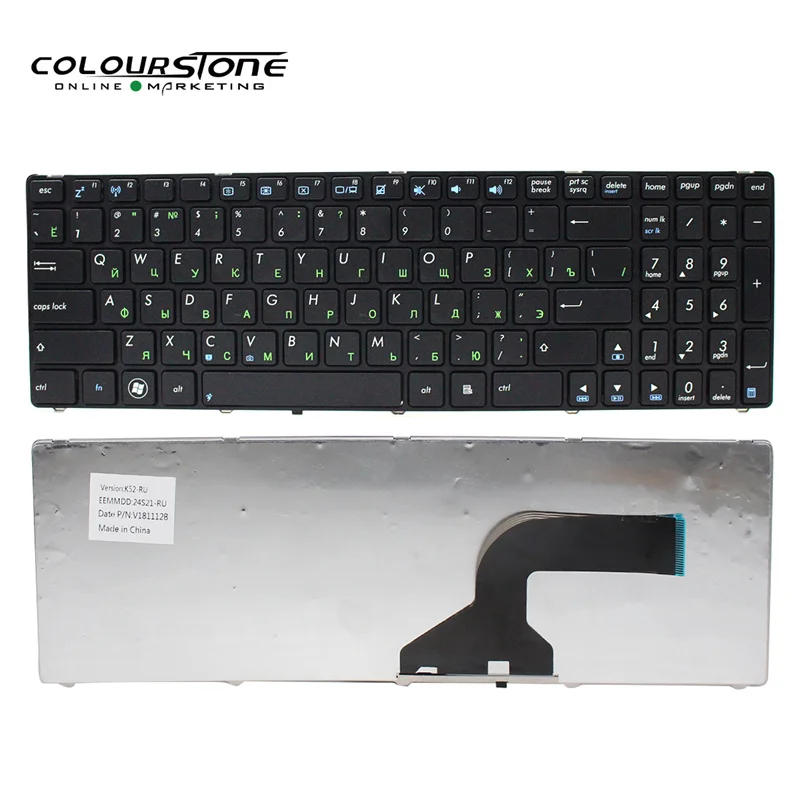 RU لوحة المفاتيح لابتوب ASUS G72 X53 X54H K53 A53 A52J K52N G51V G53 N61 N50 N51 N60 U50 K55D G60 F50S الروسية مع الإطار لوحة مفاتيح