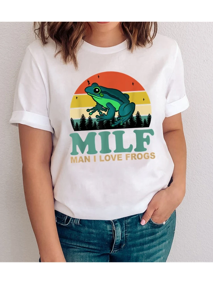 100 cotton Frog vintage t shirt women mens tops MILF Man I Love Frogs Amphibian Lovers t shirt unisex clothes fashion girls tees