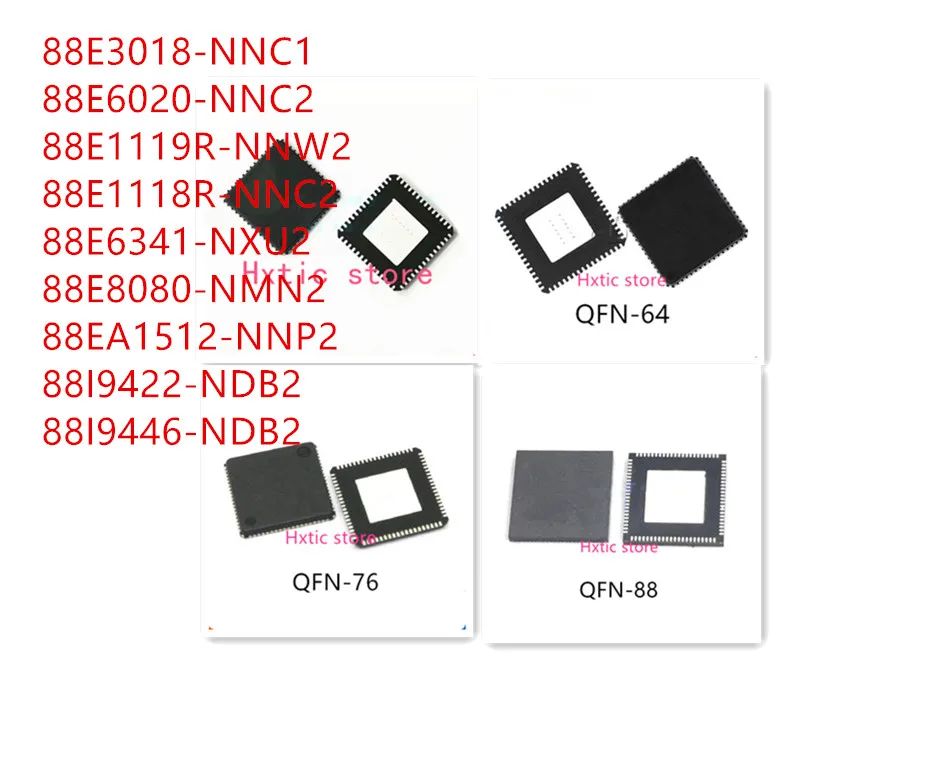 10PCS 88E3018-NNC1 88E6020-NNC2 88E1119R-NNW2 88E1118R-NNC2 88E6341-NXU2 88E8080-NMN2 88EA1512-NNP2 88I9422-NDB2 88I9446-NDB2 IC