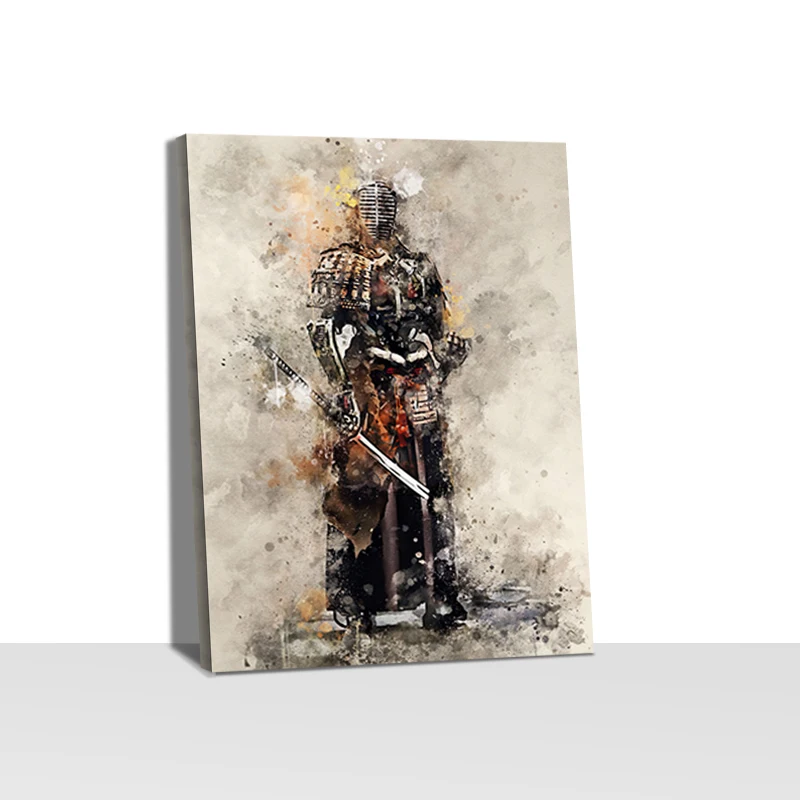 Armored Samurai Wall Art Poster Canvas Painting Nordic Wall Pictures Living Room Home Decor Frame