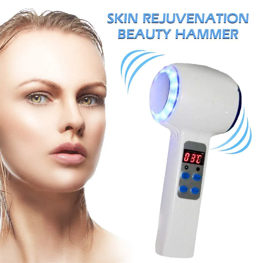 

Face Care Device Hot Cold Hammer Cryotherapy Blue Photon Acne Treatment Skin Beauty Massager Lifting Rejuvenation Facial Machine