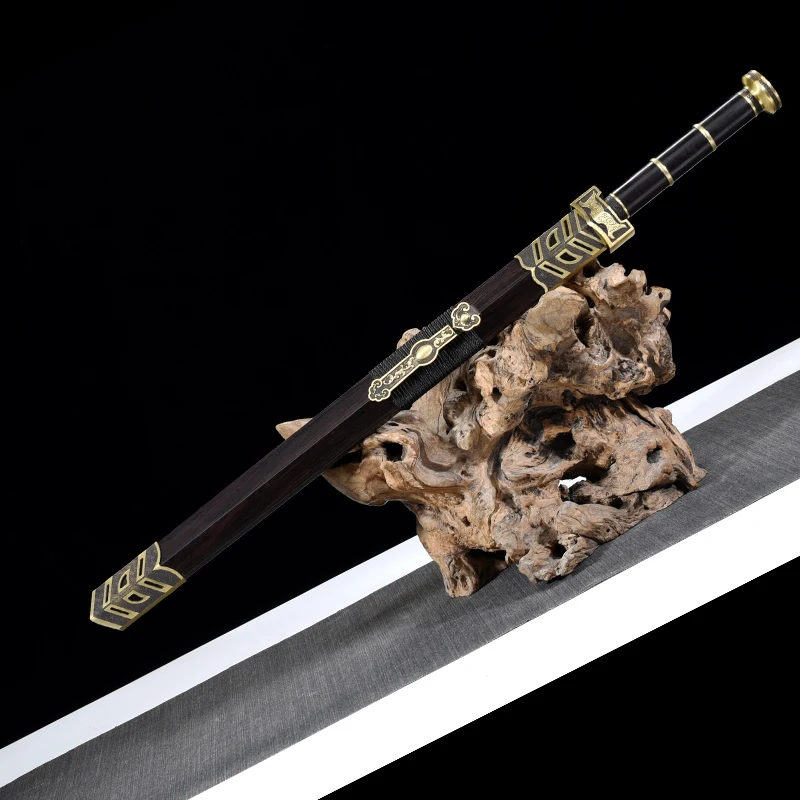 Chinese Traditional Han Dynasty Jian Kung Fu For Collection Home Decor Antique Sword Gift Choice Quality Ebony Wood Sheath