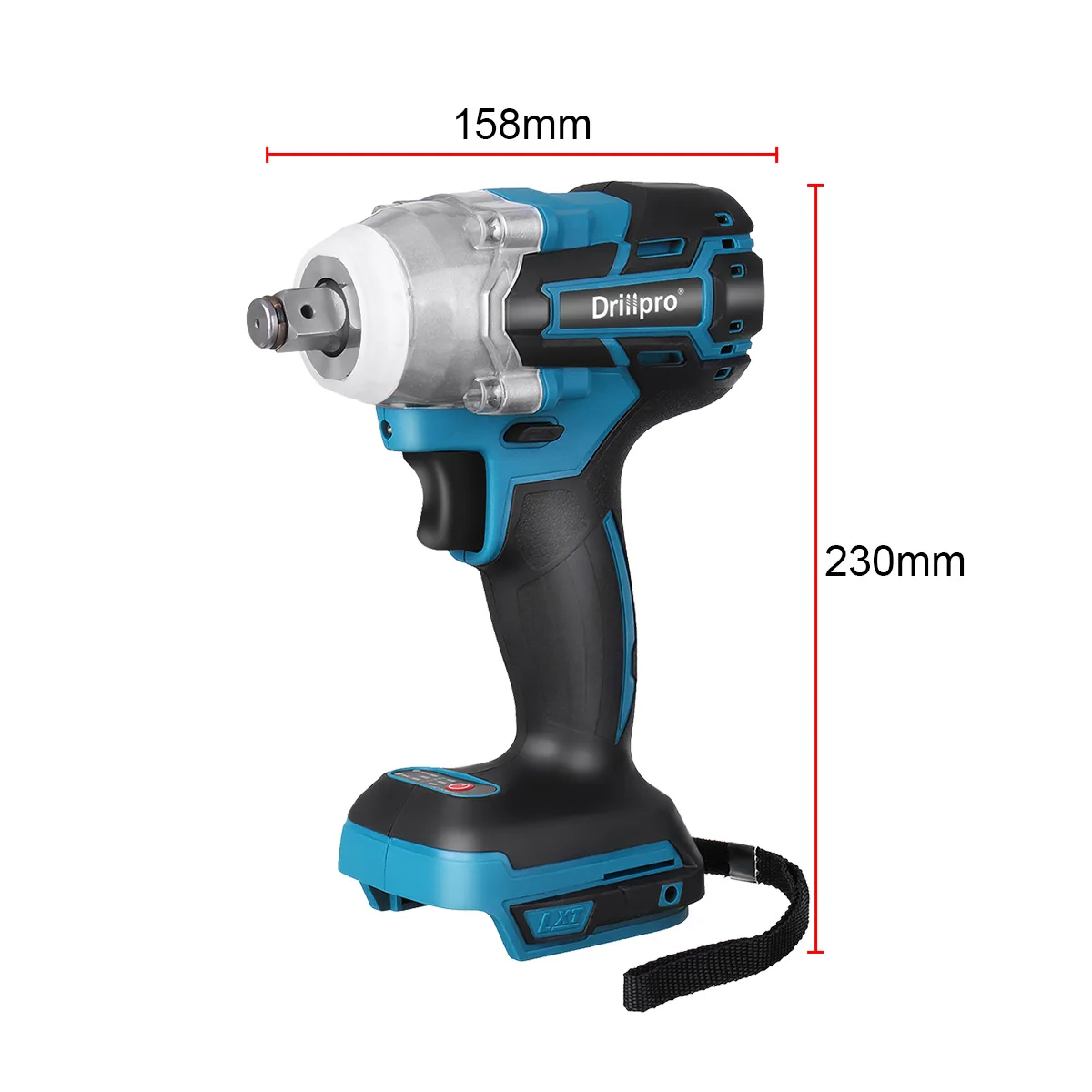 Drillpro 520NM Torque Brushless Electric Impact Wrench 1/2 inch Cordless Wrench Screwdriver Power Tools For 18V Battery