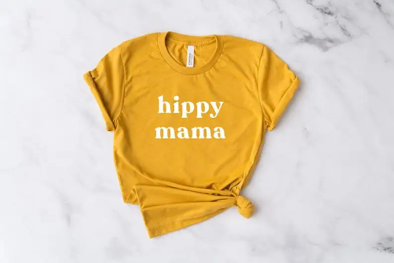 

Skuggnas New Arrival Hippy Mama T-shirt Cute Women t shirts Hippy Girl Fun Shirt Short Sleeve Fashion tops Drop Shipping