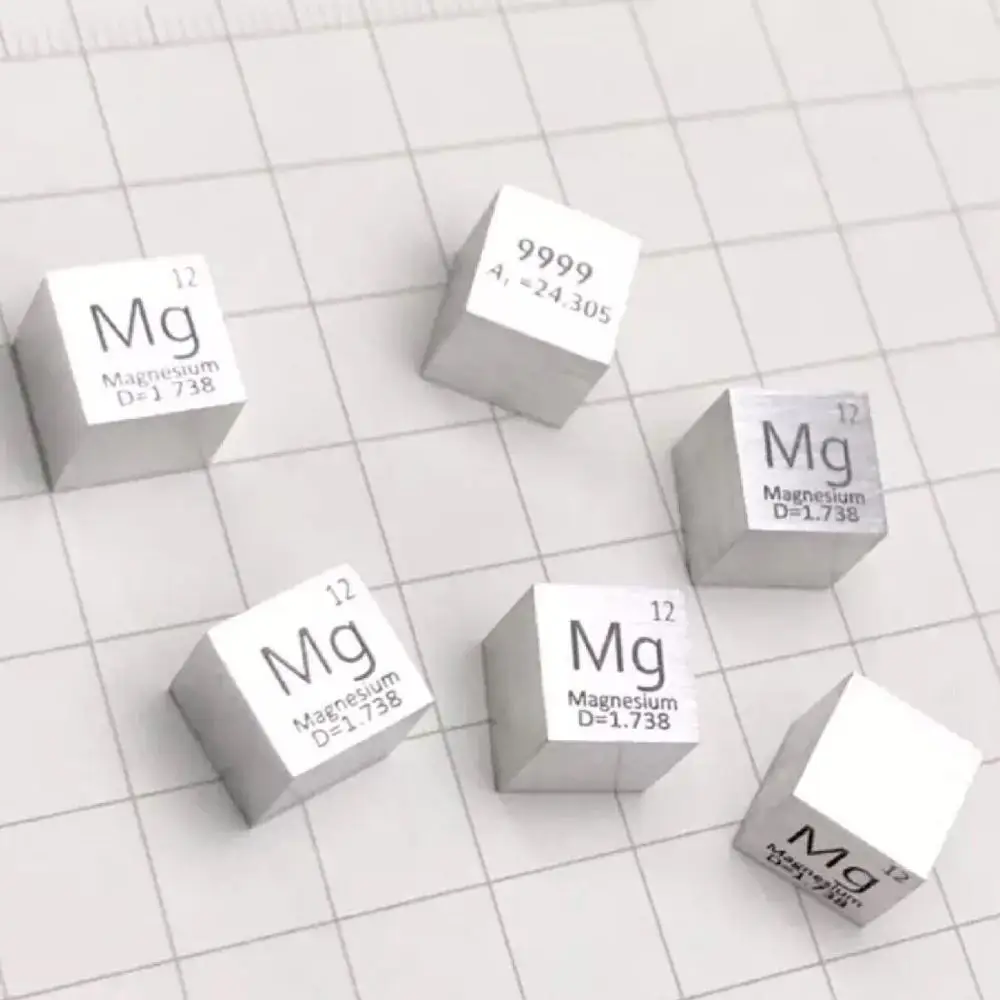 10mm Element Magnesium Mg Cube Density Cubes for Element Collection Metal Distillation Molar Mass 1cm Cubic Periodic