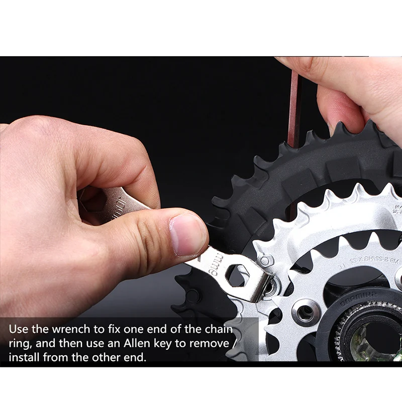 RISK Bicycle Chain Ring Bolts Wrench Chain Wheel Chainring Install Wrench Crankset Bolt Fixed Repair Tool Disassembly Spanner