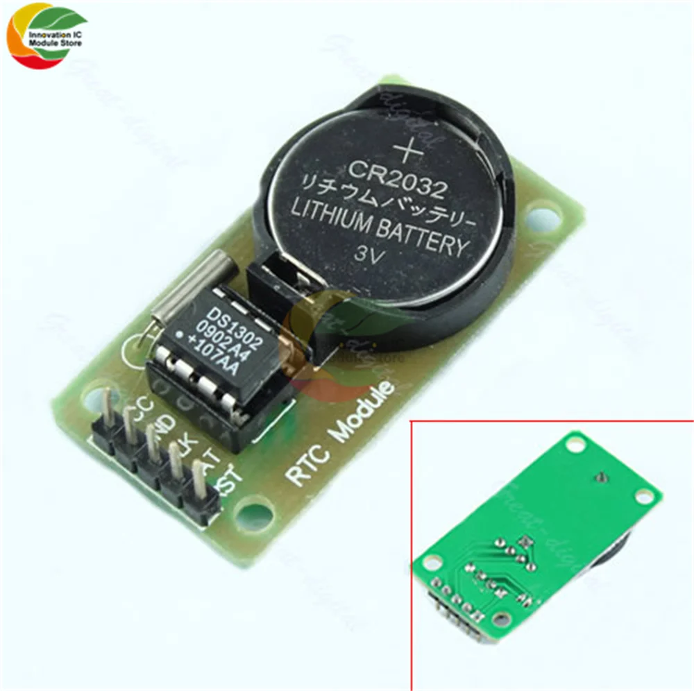 Ziqqucu New RTC DS1302 Real Time Clock Module for AVR ARM PIC SMD for Arduino Clock Module Development Board DIY Starter Kit