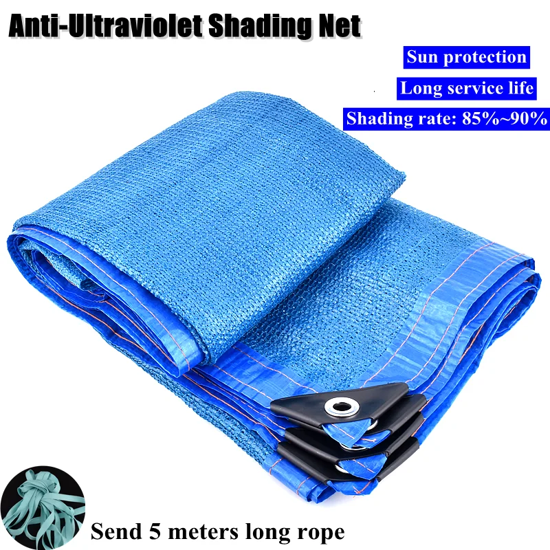 

Blue Anti-UV Sun Shade Net Awning Tarp Camping Canopy Tent Outdoor Sunshade Net Greenhouse Garden Succulent Plant Shading Net