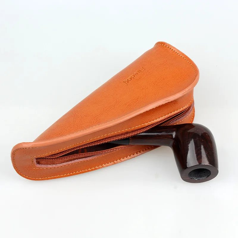 Tobacco Pipe Pouch Bags Portable Travel Genuine Leather Single Smoking Pipe Case Holder For Tobacco Pipe