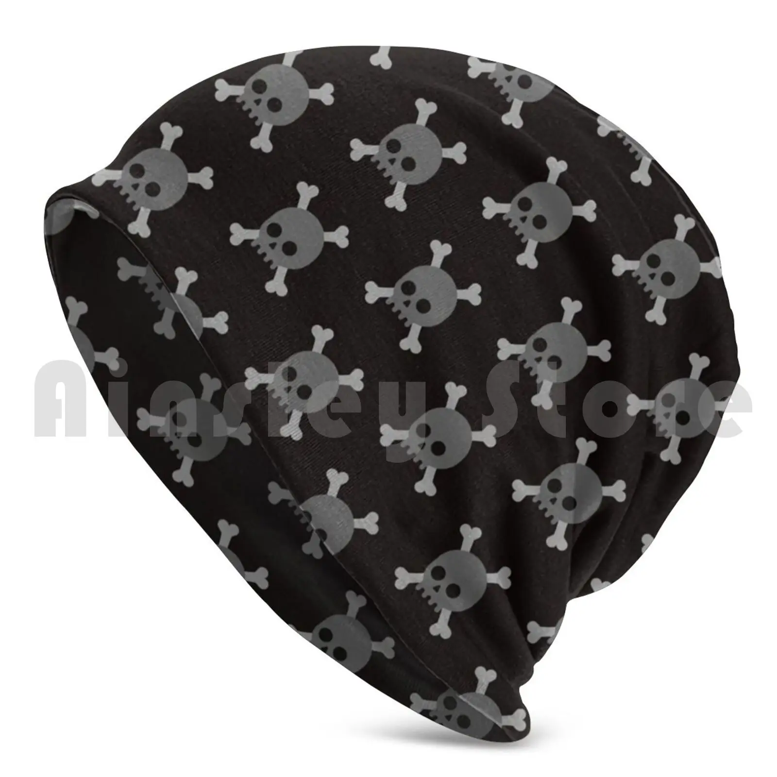 Skull And Crossbones Beanie Hedging Cap DIY Print Cushion Cartoon Skull Pirate Skull And Bones Bones Halloween Scary