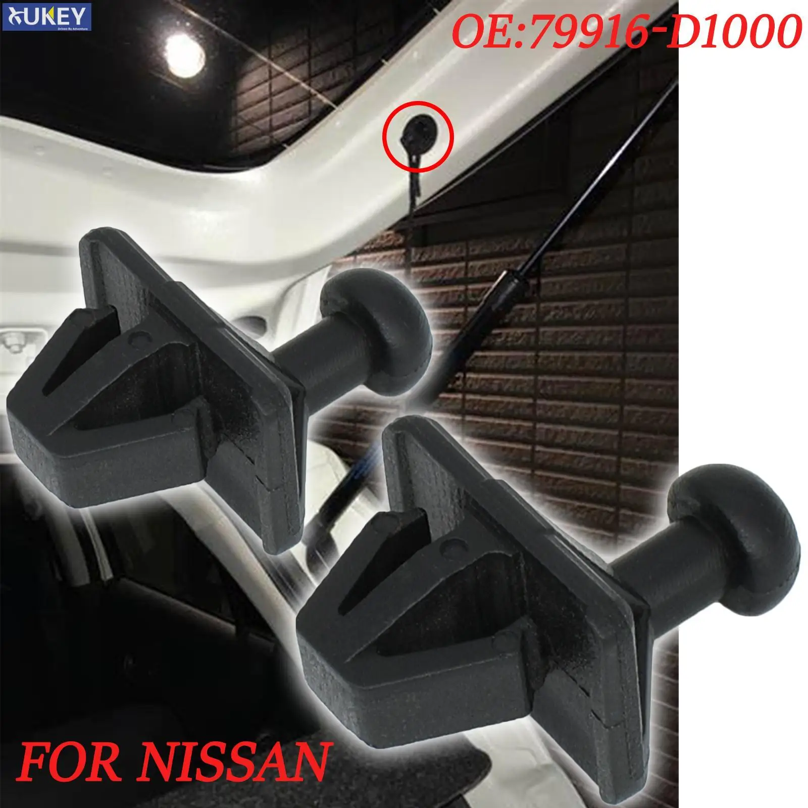 For Nissan Kicks Versa Note Silvia Micra 180SX 200SX 240SX Parcel Shelf Hook Clip Cargo Cover Hook Clip 79916-D1000 2014 - 2020