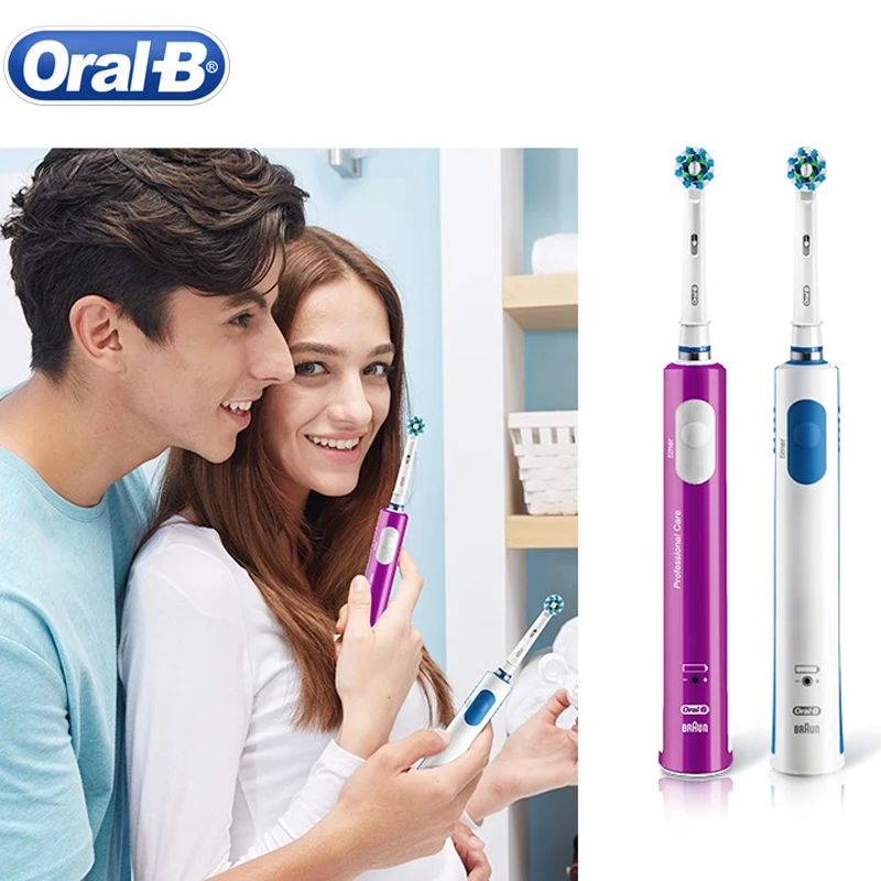 ของแท้ Oral-B 3D Sonic Electric แปรงสีฟัน CrossAction ทำความสะอาดสมาร์ทอิเล็กทรอนิกส์ชาร์จไฟ IPX7กันน้ำแปรงฟัน