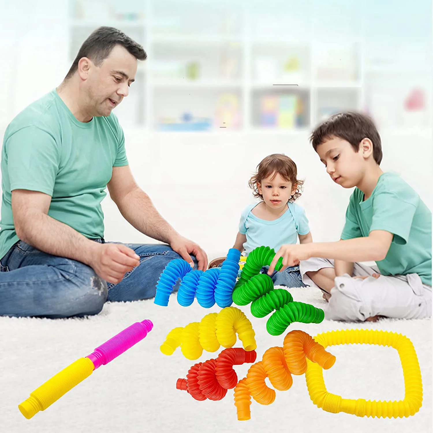 Colorful Tubes Fidget Toys Folding Autism Adults Sensory Stress Relief Simple Toys for Adults Children Funny Antistress Toy