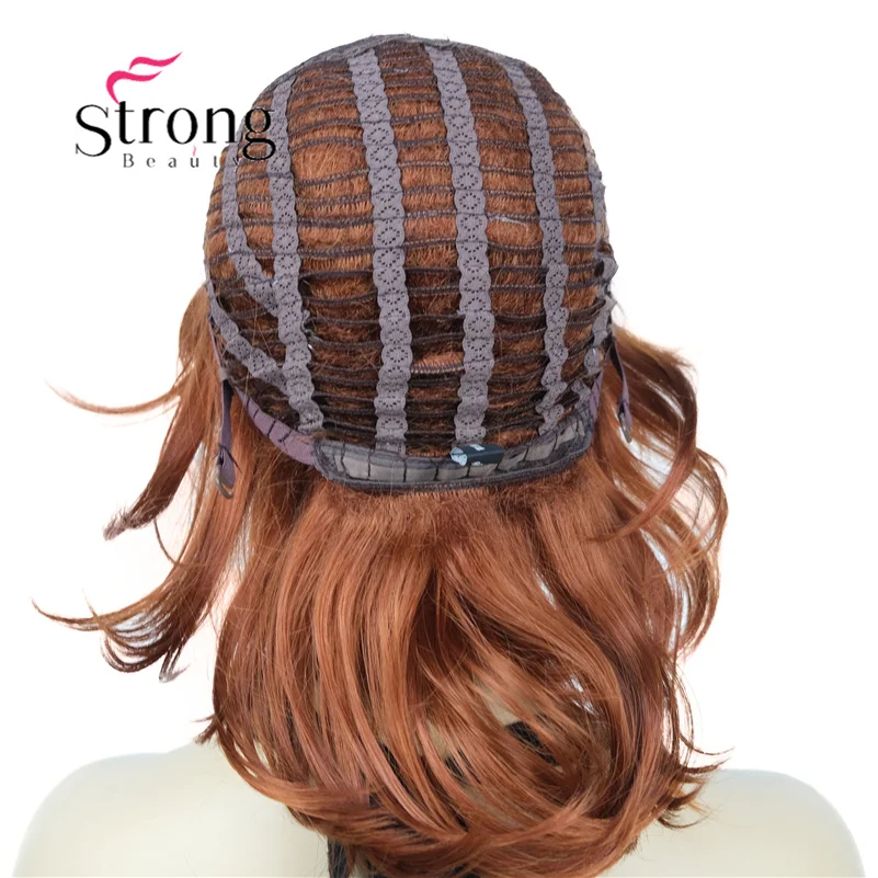 StrongBeauty Short Shaggy Layered Copper Red Classic Cap Full Synthetic Wig Women\'s Wigs COLOUR CHOICES