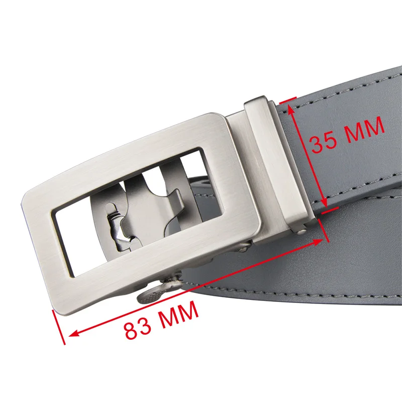 Luxury Designer Leather Man Belt Top Quality Ratchet Belt Strap Automatic Gray Black Mens Belts Cowhide Golf Belt 130cm Length