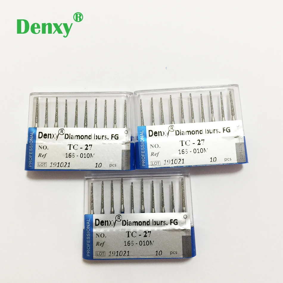 

Denxy 30pcs/3boxes Top Quality TC-27 166-010M Dental Diamond Bur Drill Dental Bur Dia-burs for High Speed Handpiece dentist tool