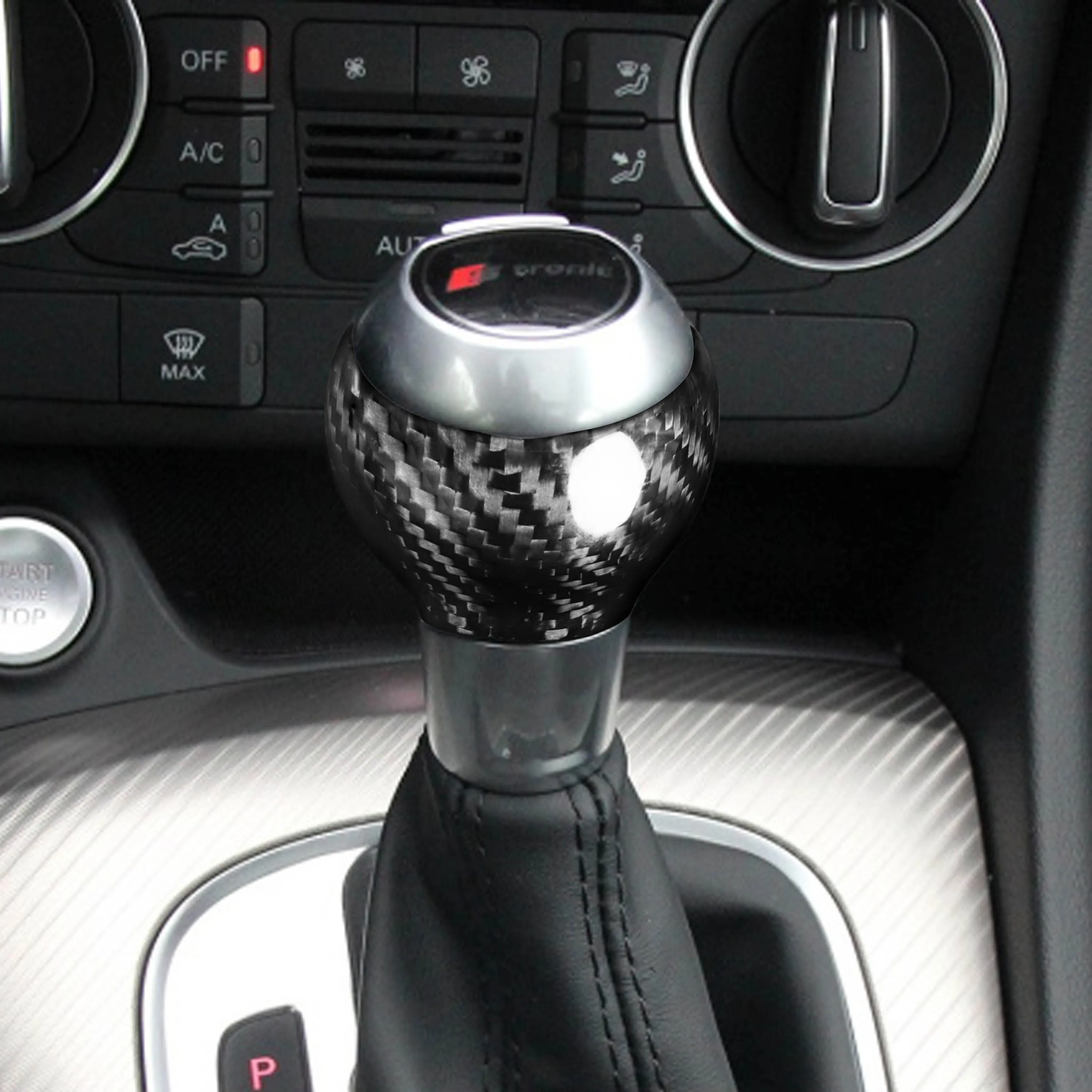 Car Styling Center Console Gearshift Handle Cover Decoration Sticker Trim For Audi Q3 TT 8n 8J MK1 Carbon Fiber