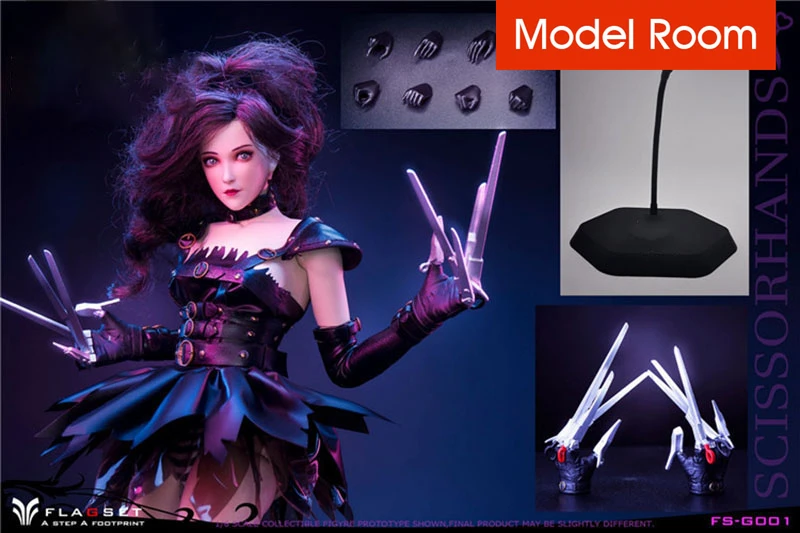 FLAGSET FS-G001 1/6 Scissorhands Girl Action Figure 12'' Female Soldier Figurine Model Full Set Toys for Collection