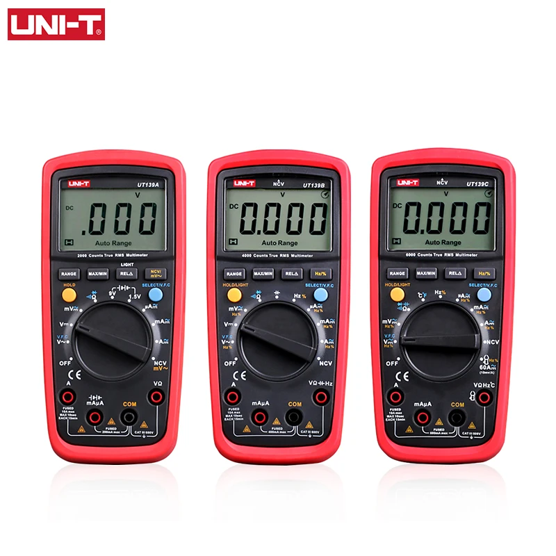 UNI-T 600V 10A Multimeter Digital UNI T UT139E 6000 Counts NCV AC DC Current Voltage Meter Resistance Capacitance Tester