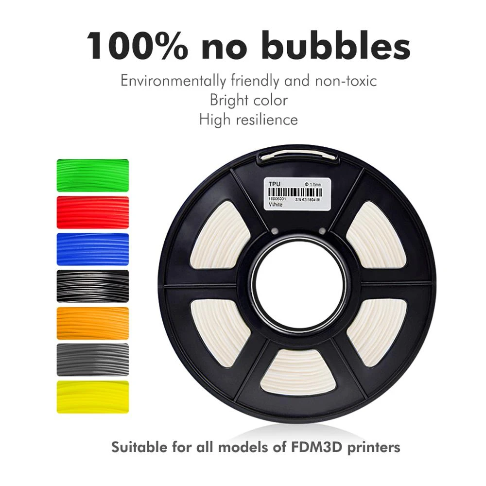 SUNLU TPU Flexible Filament 1.75MM High Resilience Flexible TPU 3d Printer Filament 0.5kg Fast Shipping