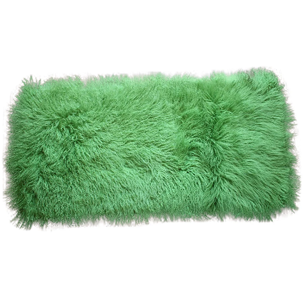 Dyed long hair mongolian lamb fur plate/ Curly Hair Lamb Fur Blanket