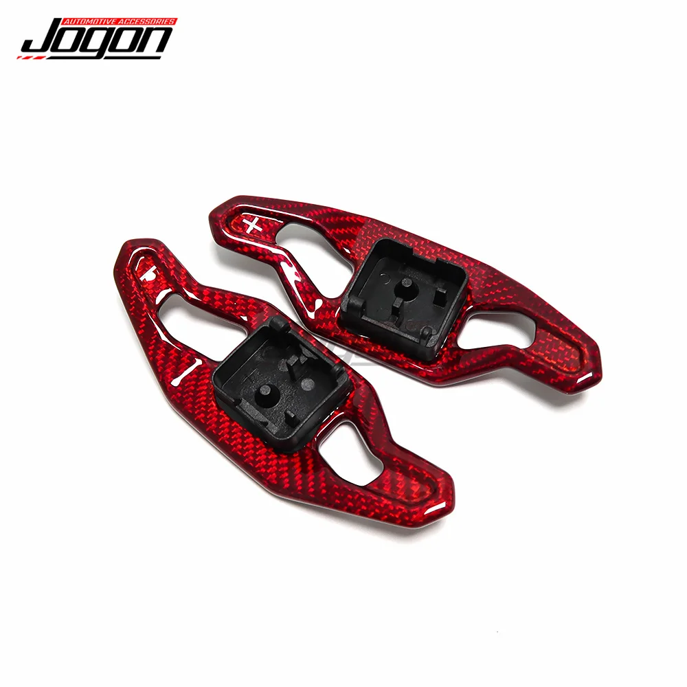 Red Carbon Fiber Car Steering Wheel Shifter Paddle Extension Replacement For Audi A3 S3 RS3 A4 S4 RS4 A5 S5 RS5 2017-2019