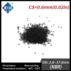 10PCS/Lot Rubber Black NBR CS0.6mm OD2.6/2.7/3.4/4.2/7.2/17.2/33/37.8*mm O Ring Gasket Oil Resistant Waterproof Nitrile Rubber